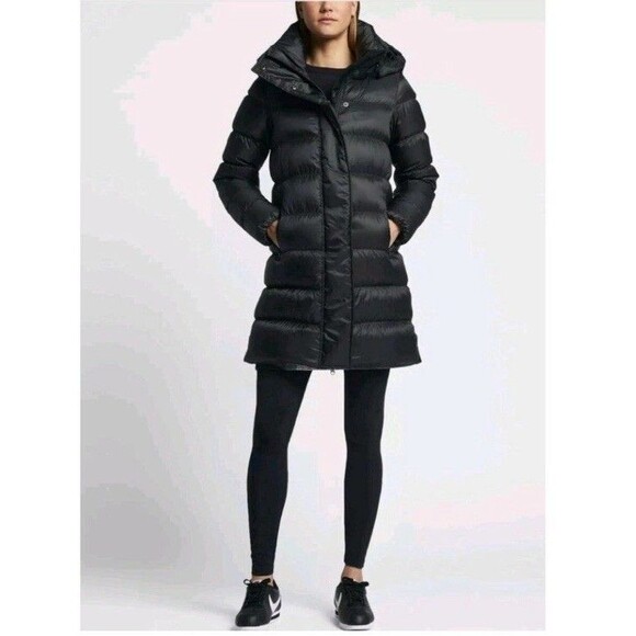 Nike Sportswear Women's Down Fill Parka Jacket Black 815825-010 Size Large - Picture 2 of 15